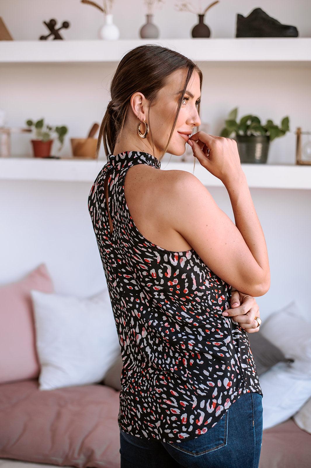 Carlota Keyhole Halter Stretch Top-FINAL SALE