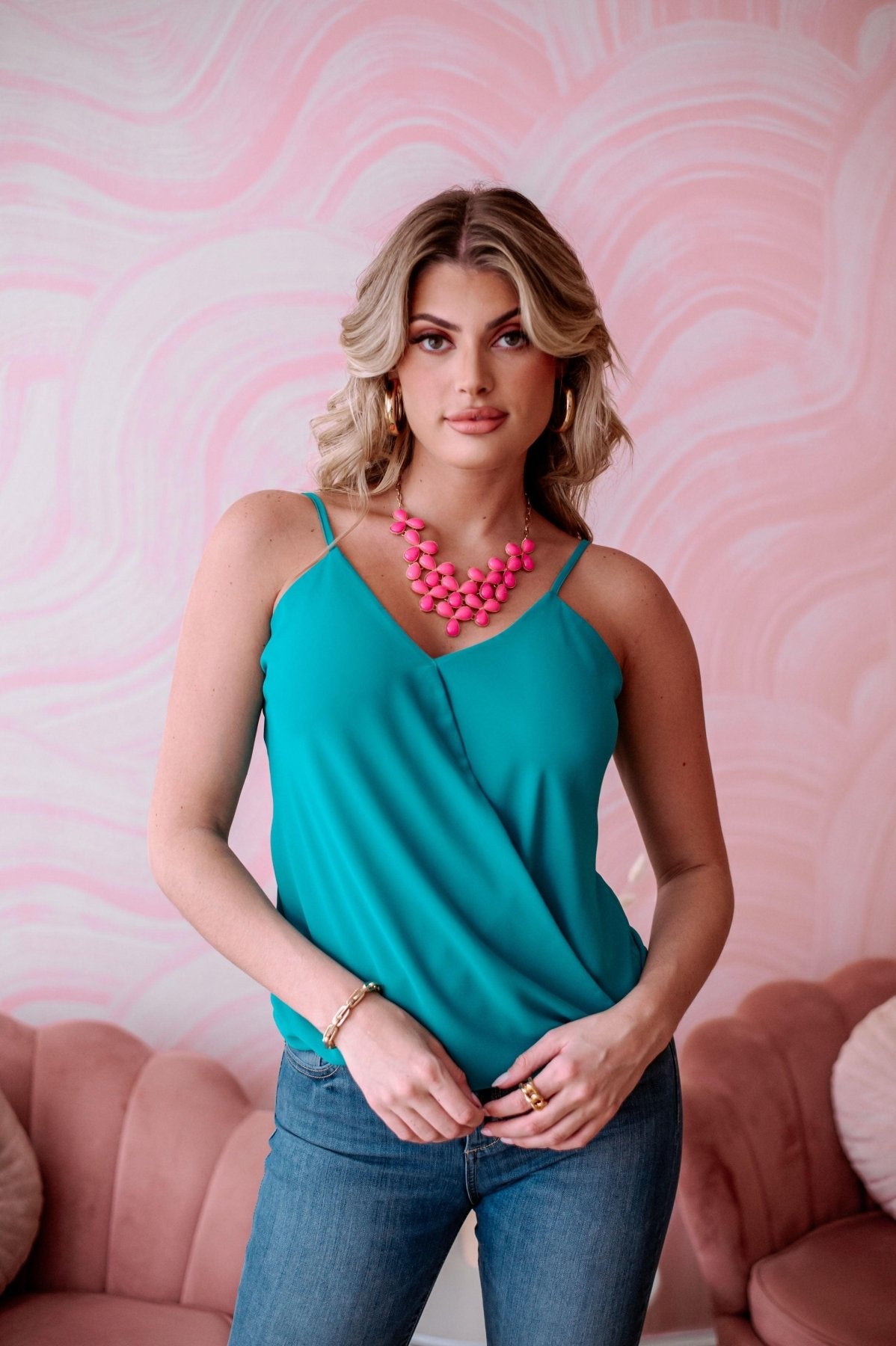 Light Green Surplice Cami-FINAL SALE
