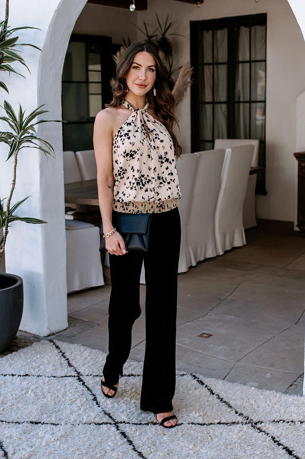 Black Velvet Palazzo Leg Pants-BEST SELLER