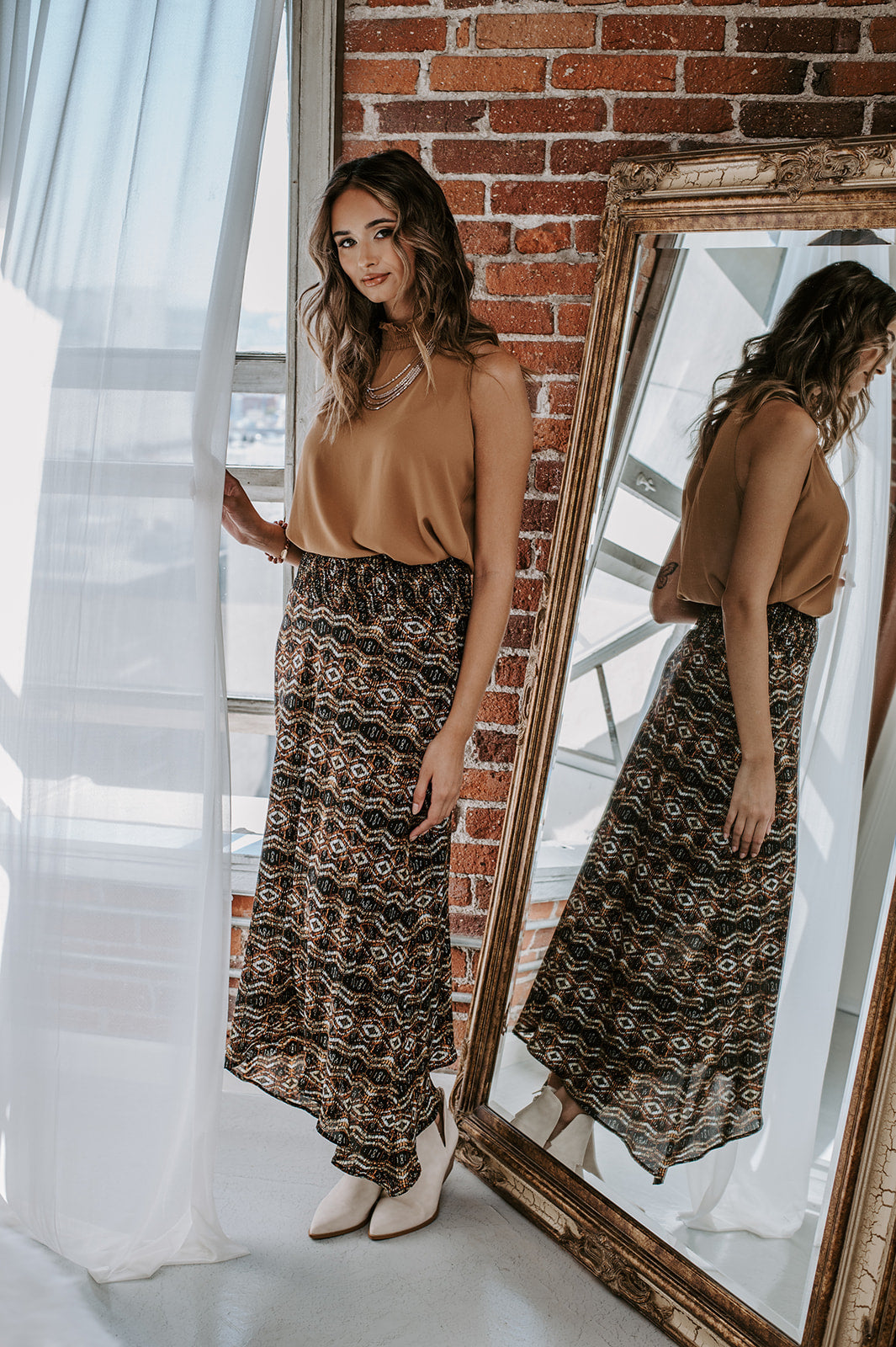 Alexia Smocked Bias Skirt with Pockets - FINAL SALE