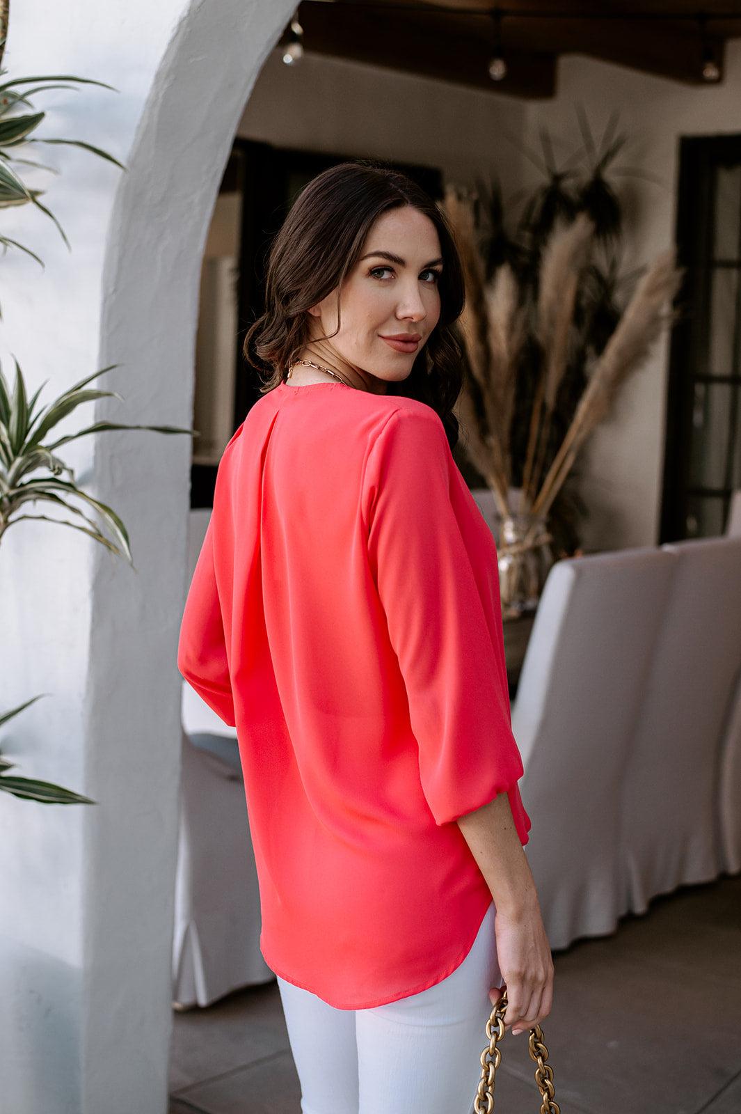 Coral Surplice Chiffon-FINAL SALE