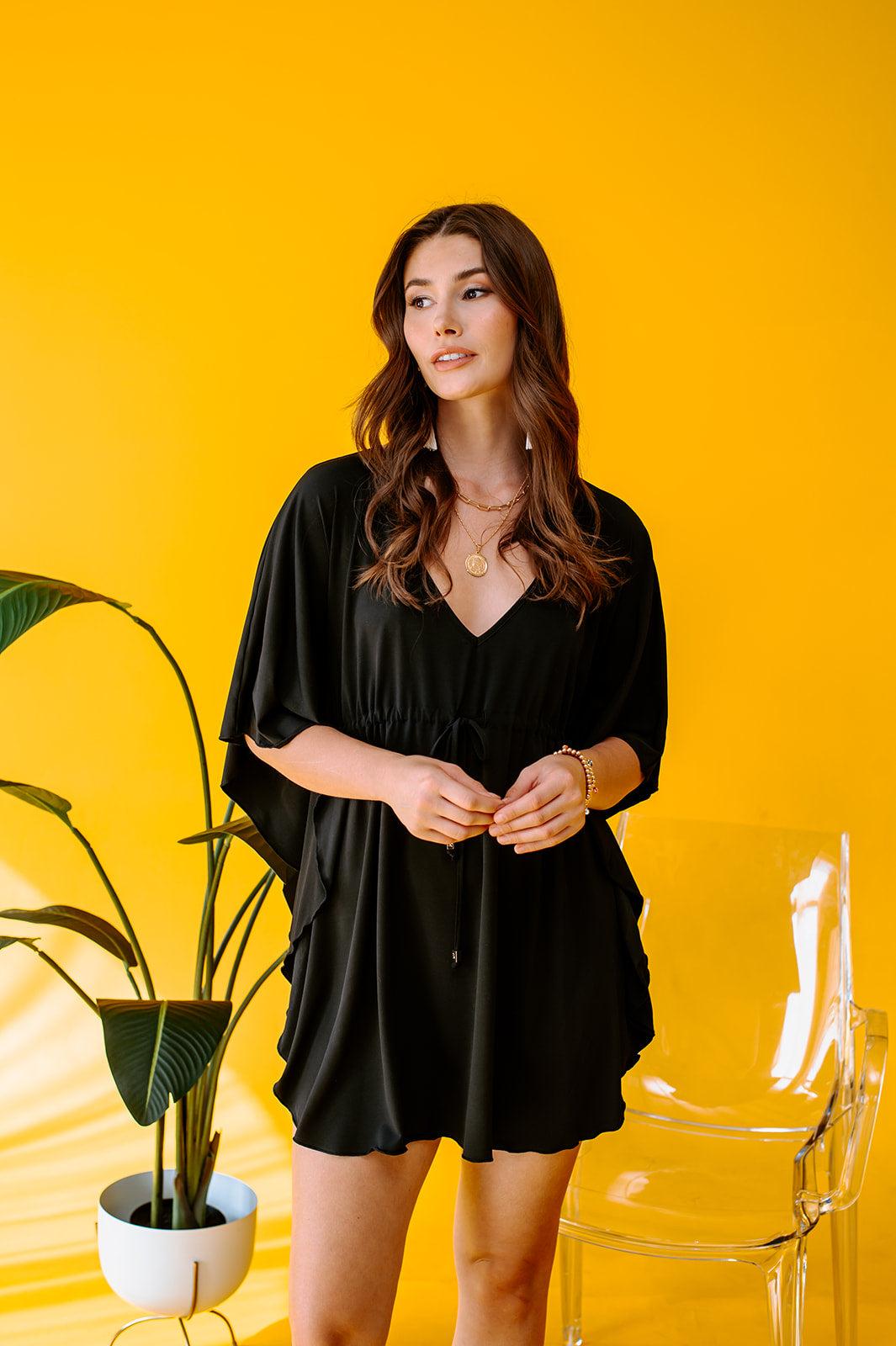 Black Stretch Tunic Dress-BEST SELLER