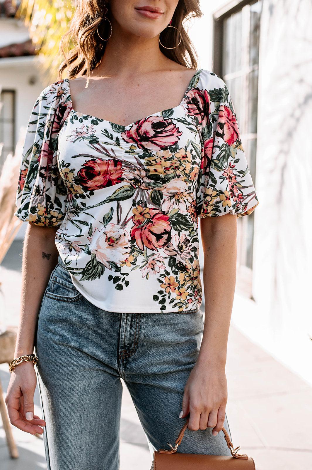 Valentina Stretch Puff Sleeve Top-FINAL SALE