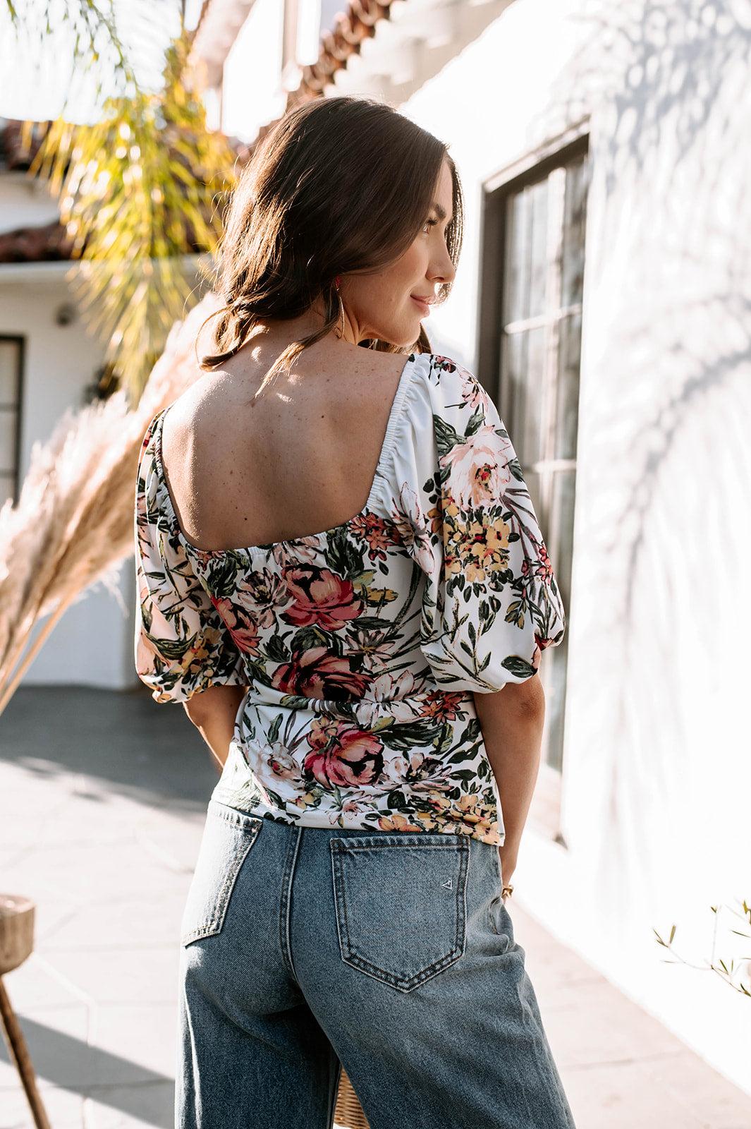 Valentina Stretch Puff Sleeve Top-FINAL SALE