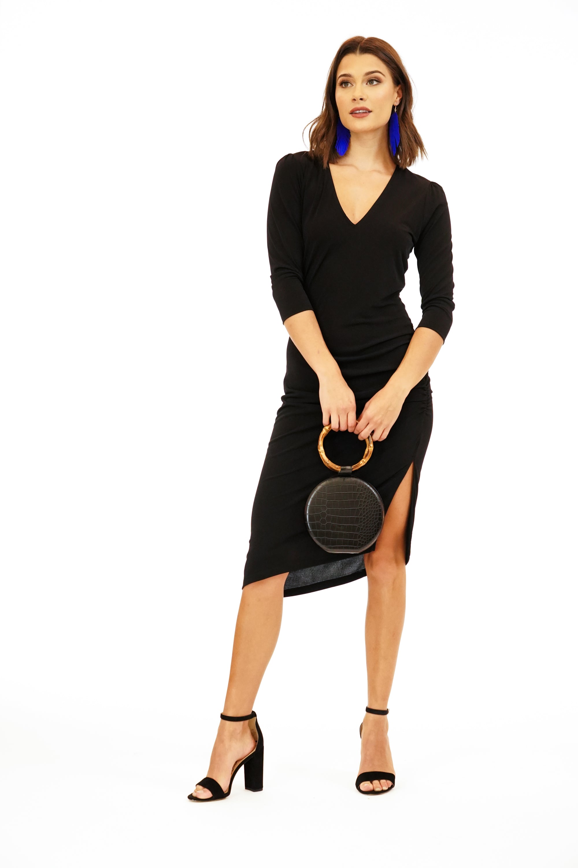 Black Asymmetrical Body-con Dress-FINAL SALE