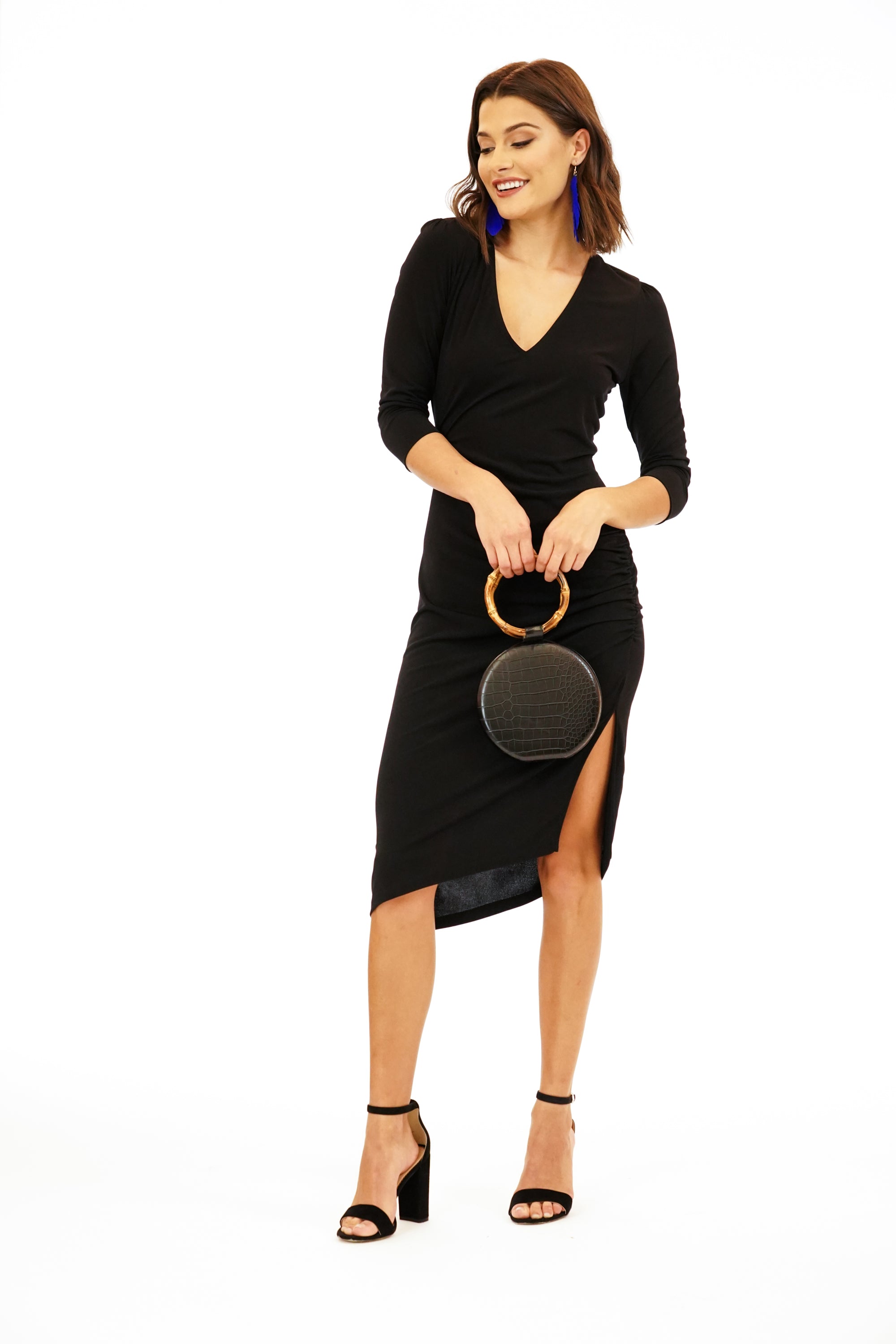 Black Asymmetrical Body-con Dress-FINAL SALE