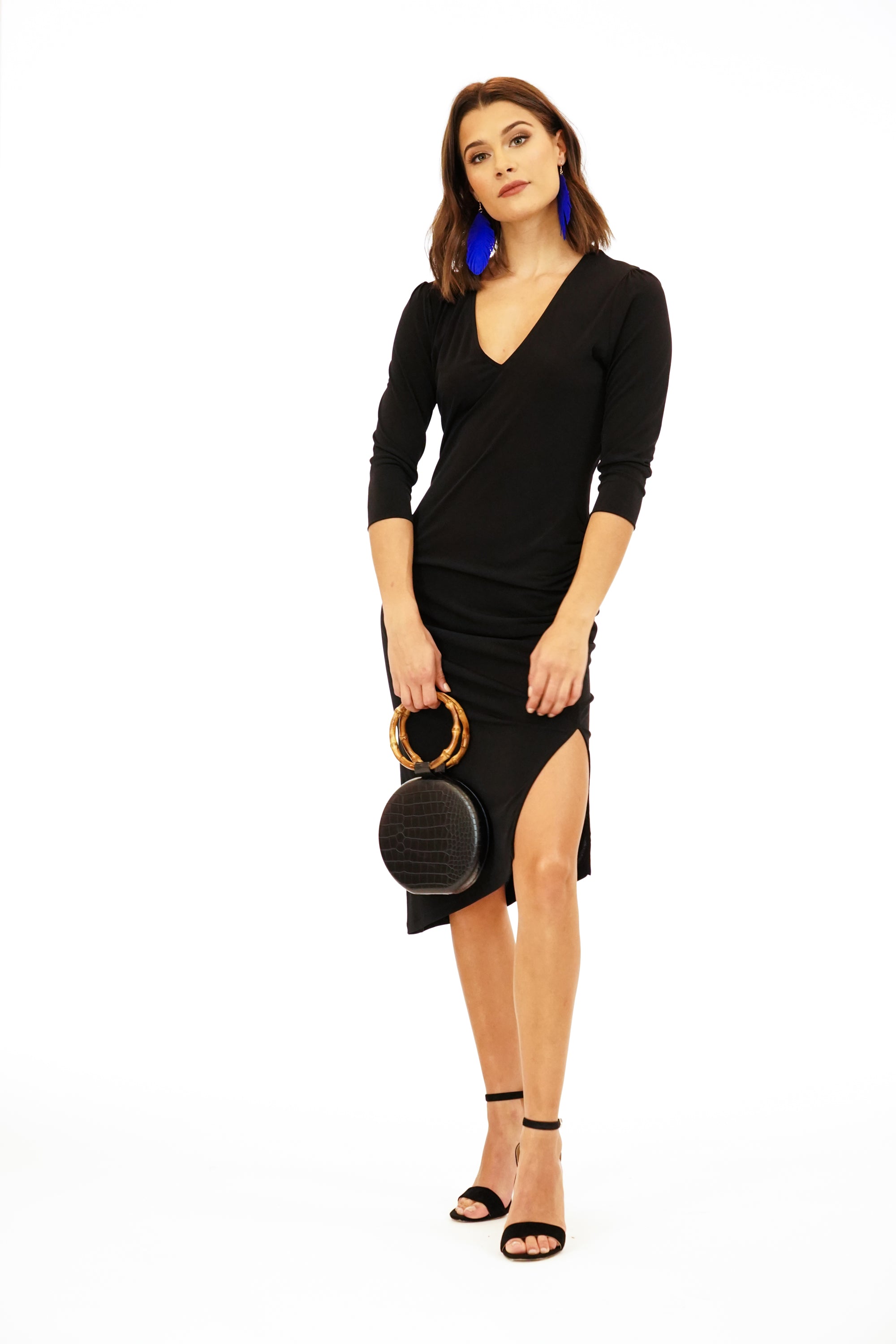 Black Asymmetrical Body-con Dress-FINAL SALE