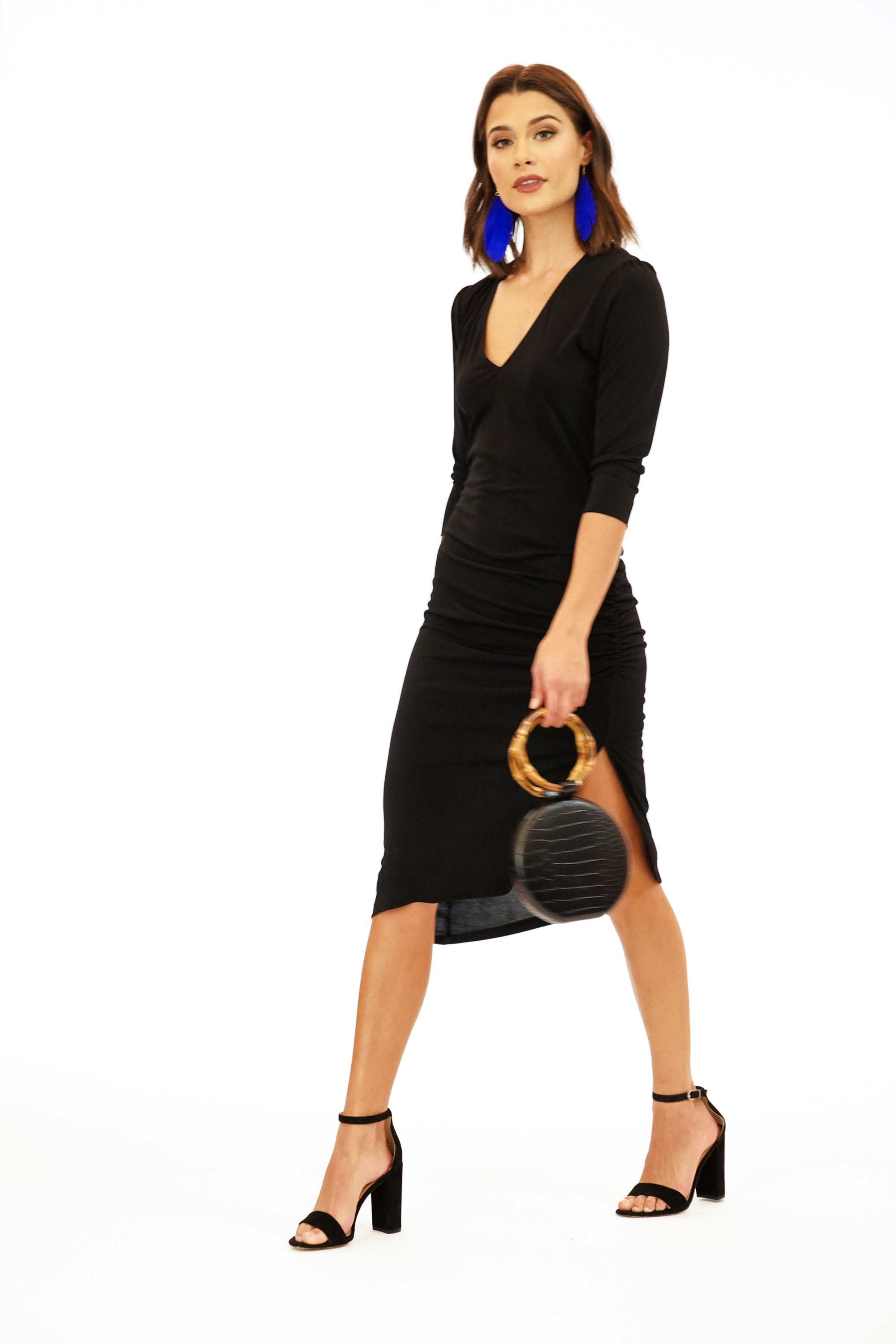 Black Asymmetrical Body-con Dress-FINAL SALE
