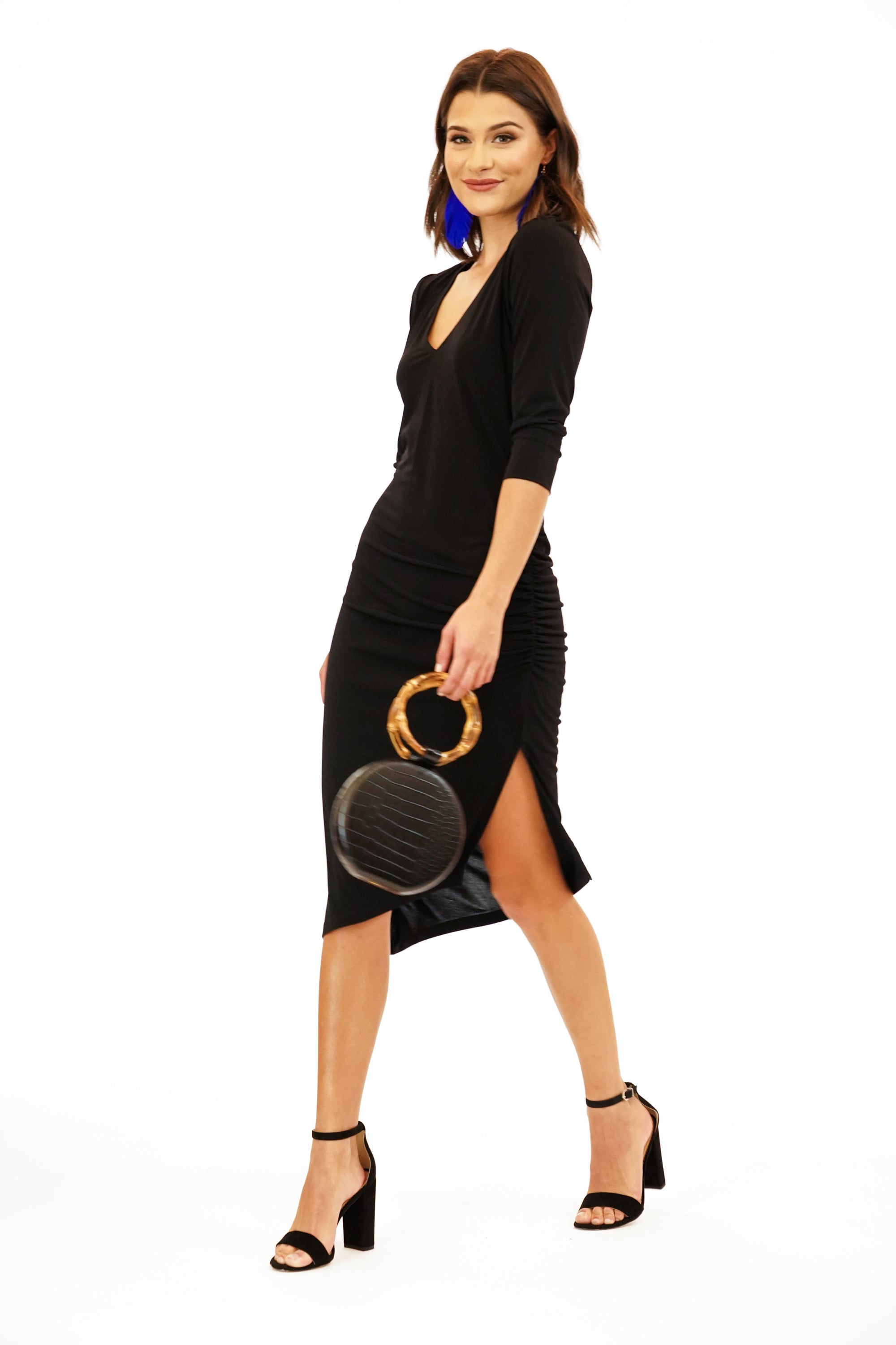 Black Asymmetrical Body-con Dress-FINAL SALE