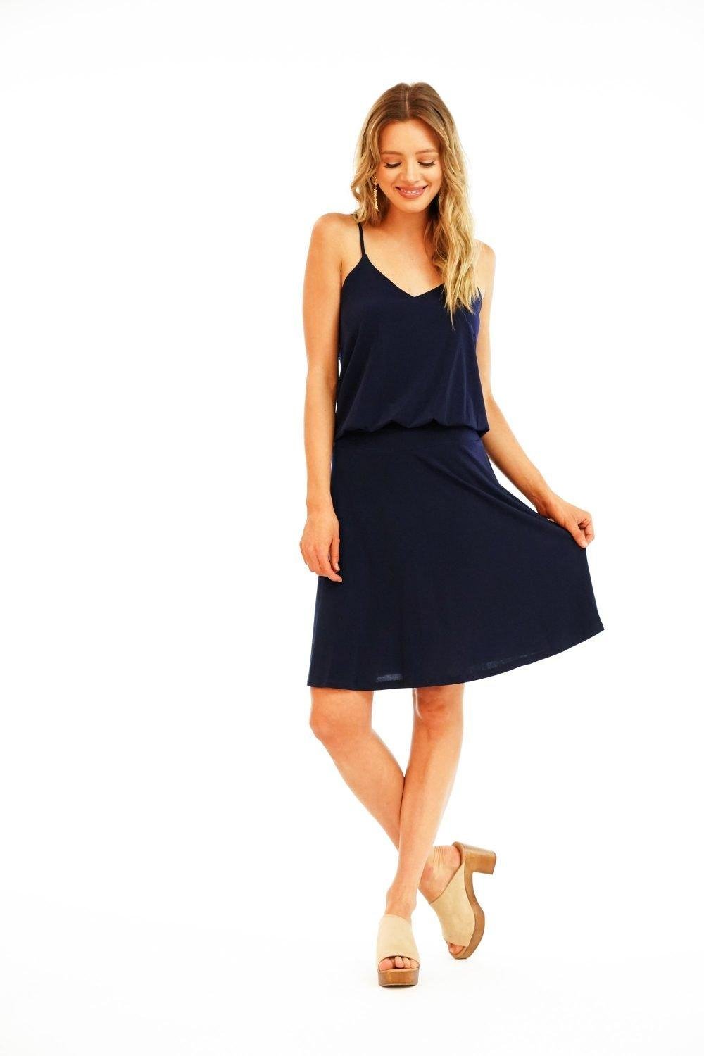 Navy Drop Waist Tank Dress-BEST SELLER