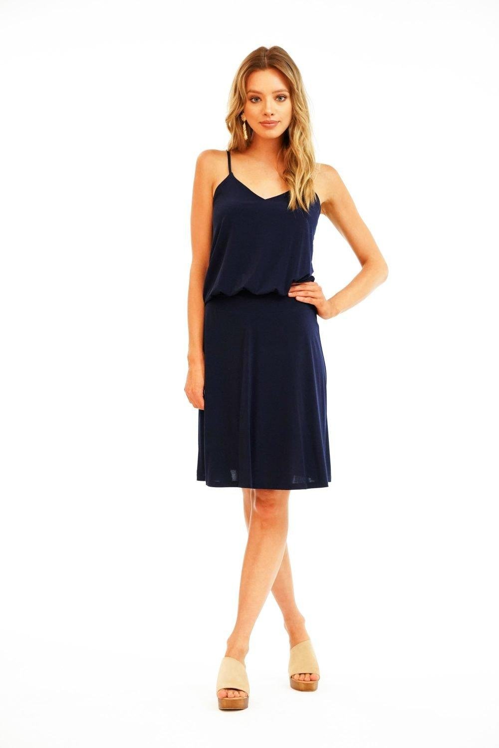 Navy Drop Waist Tank Dress-BEST SELLER