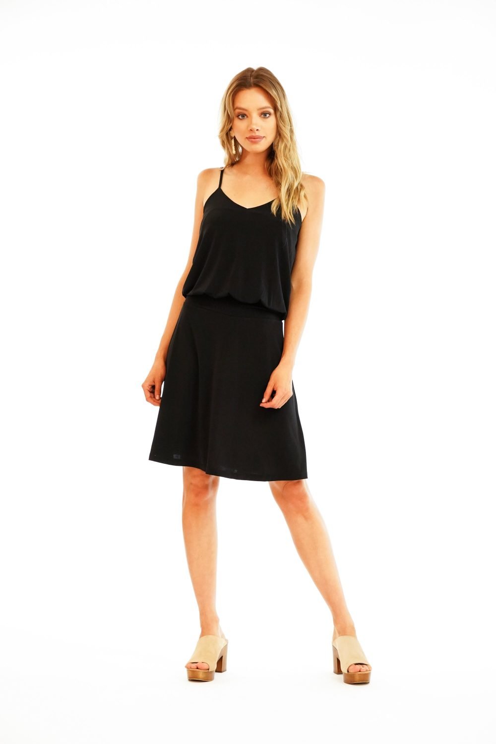 Black Drop Waist Tank Dress
