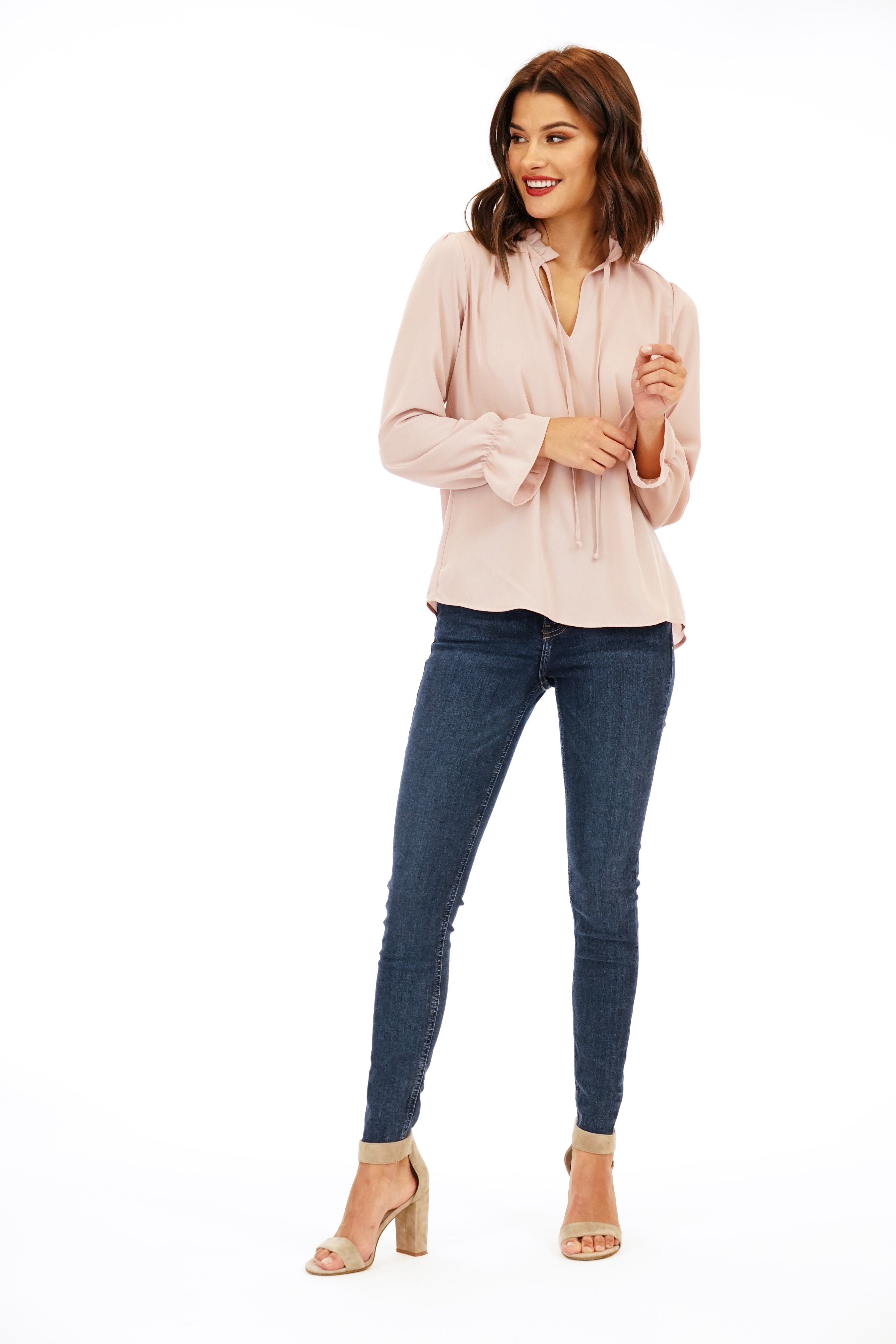 Rose Split-Neck Blouse - FINAL SALE