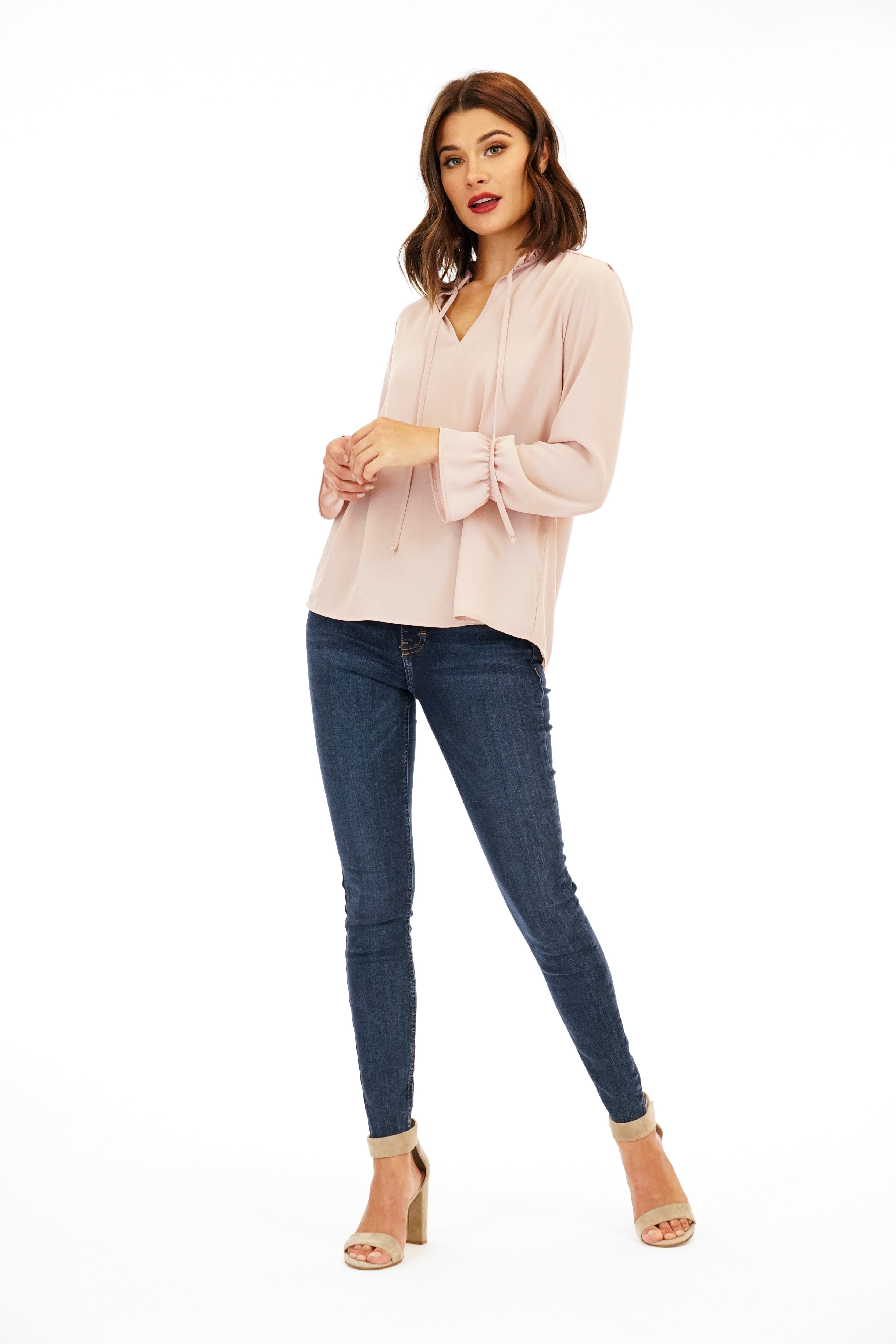 Rose Split-Neck Blouse - FINAL SALE