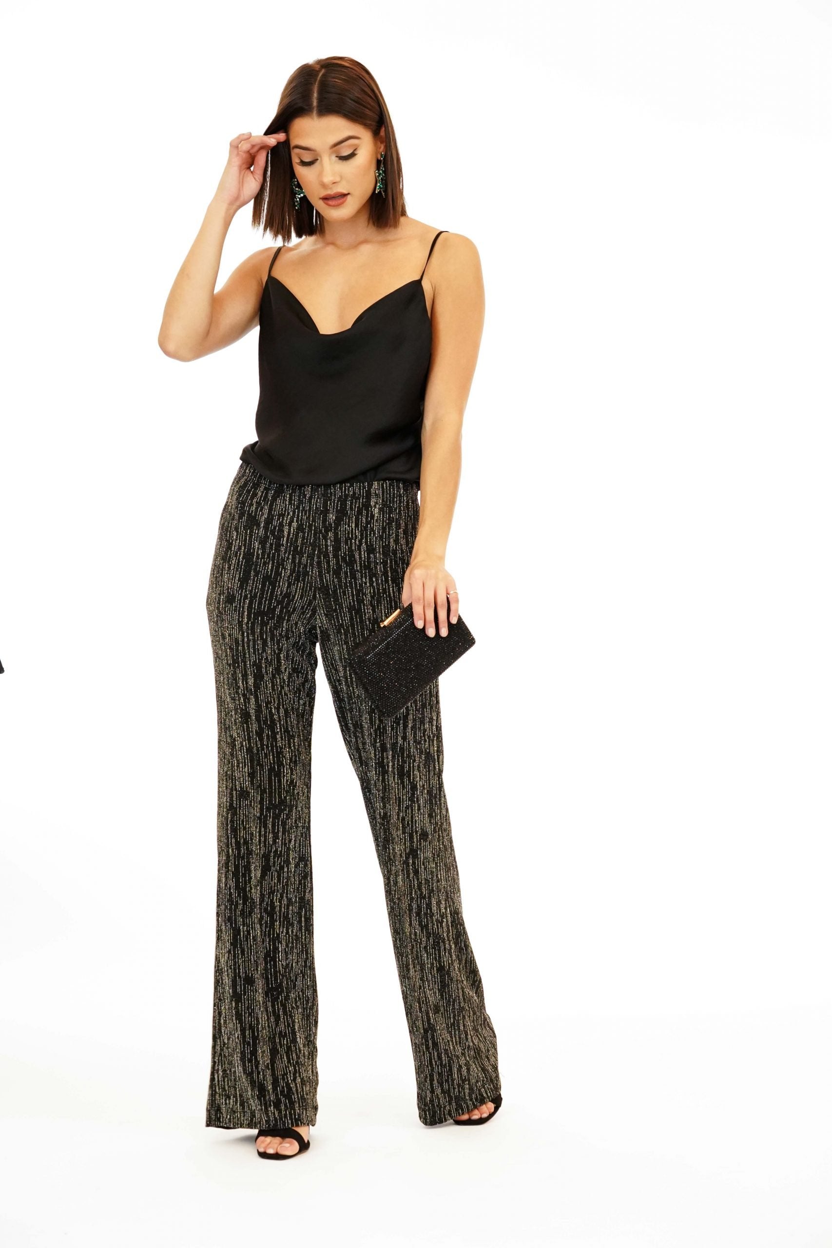 Silver Stripe Shimmer Pants-FINAL SALE