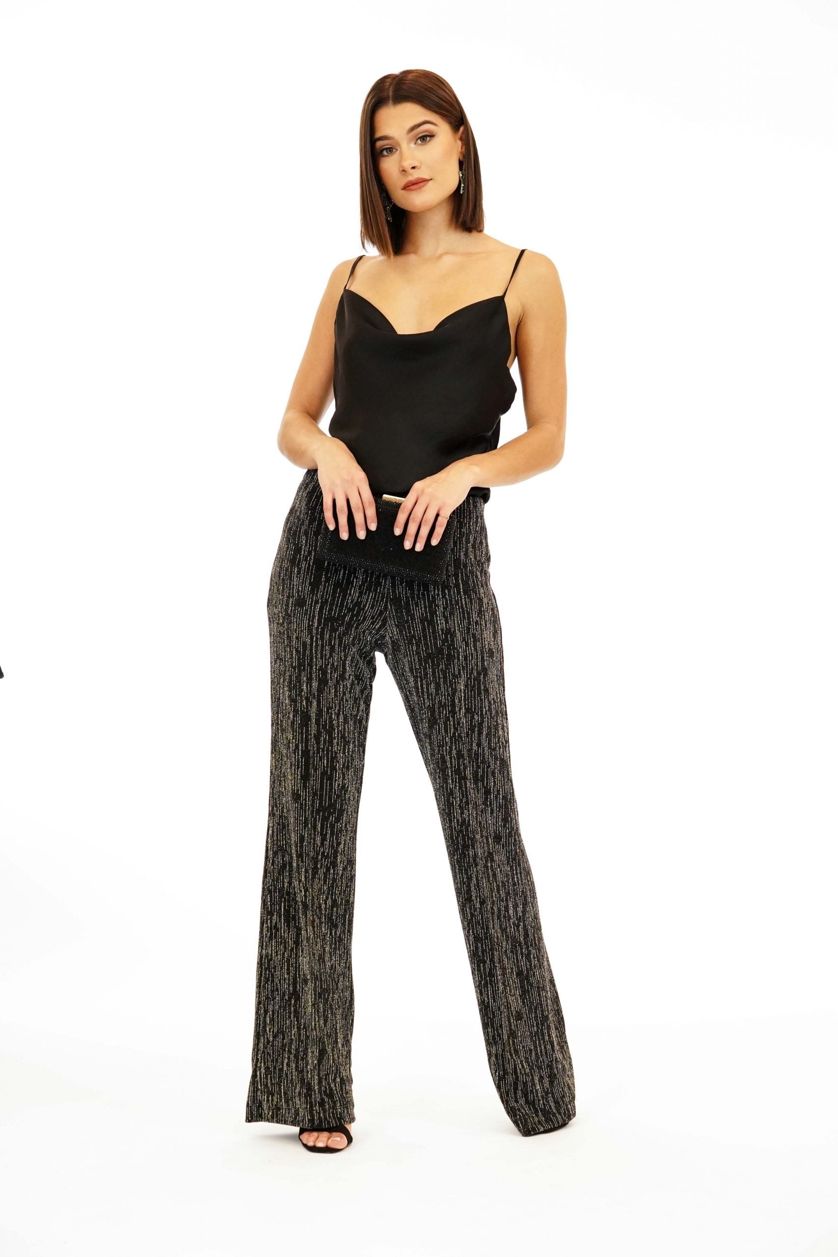 Silver Stripe Shimmer Pants-FINAL SALE
