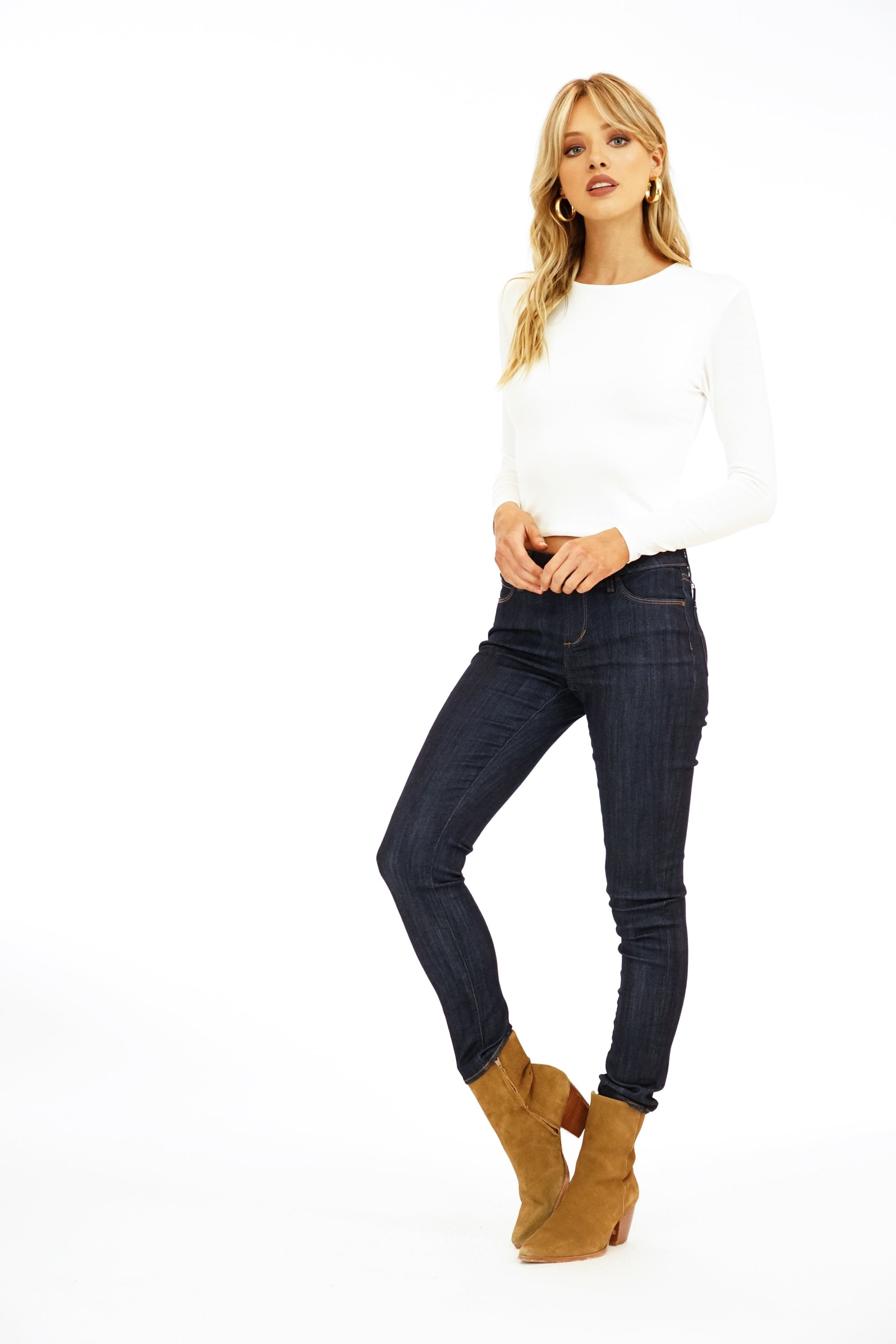 Ivory Long Sleeve Cropped Top