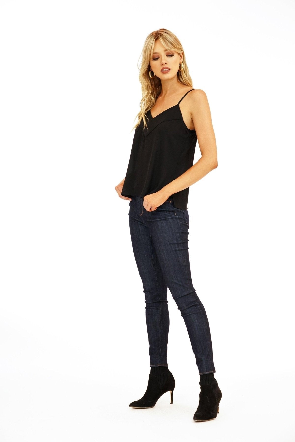 Black V-Neck Cami-BEST SELLER