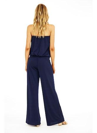 Navy Strapless Drop Waist Jumpsuit-BEST SELLER