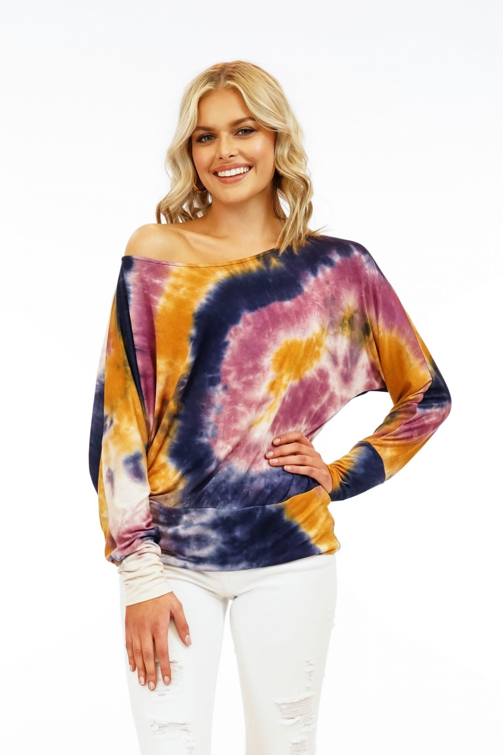 Sunrise Jersey Tie Dye Dolman Top