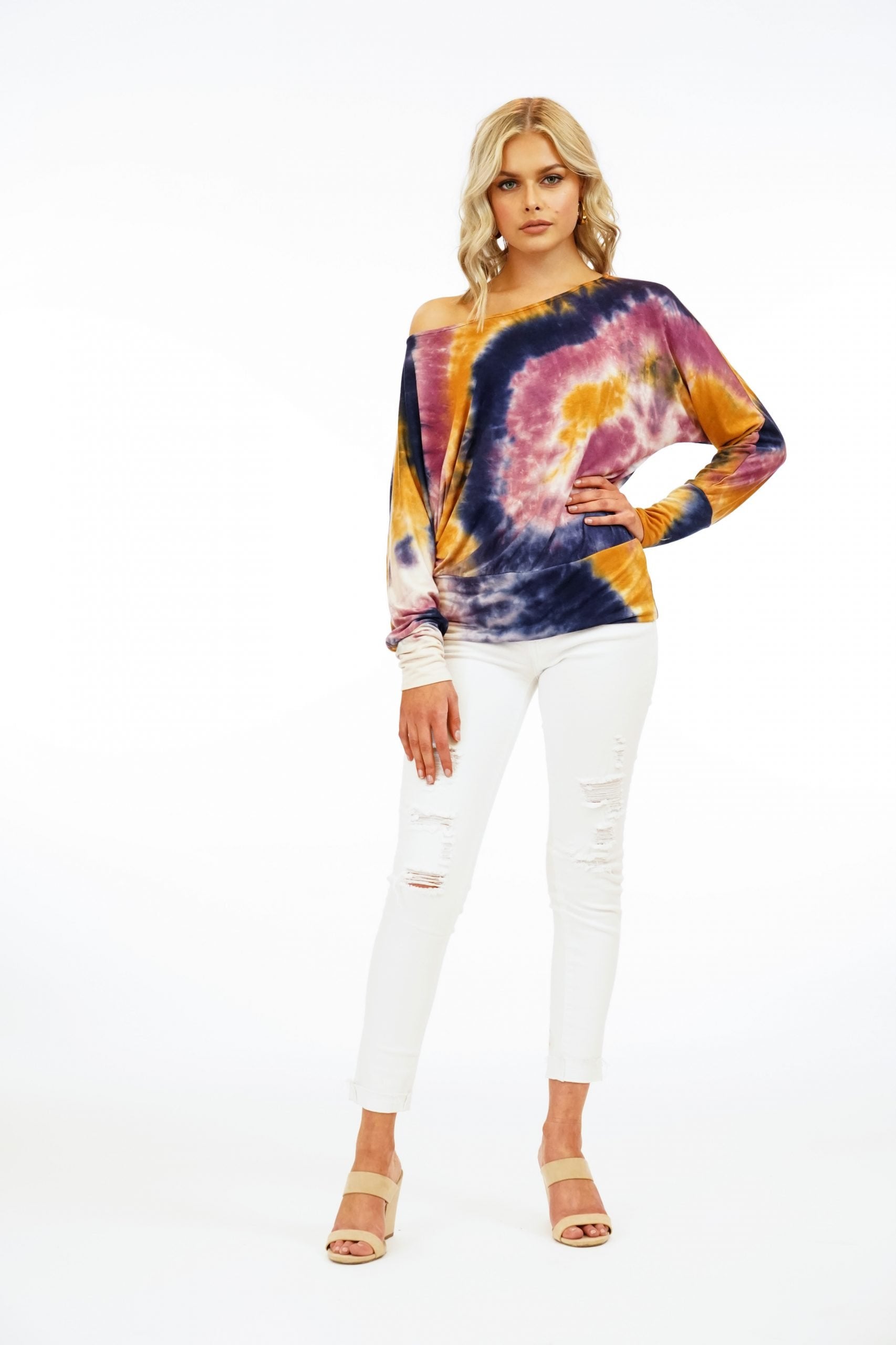 Sunrise Jersey Tie Dye Dolman Top