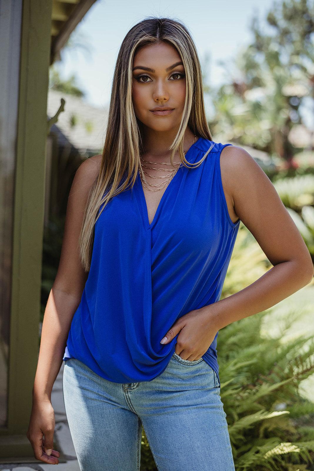 Royal Blue ITY Surplice Top - BEST SELLER