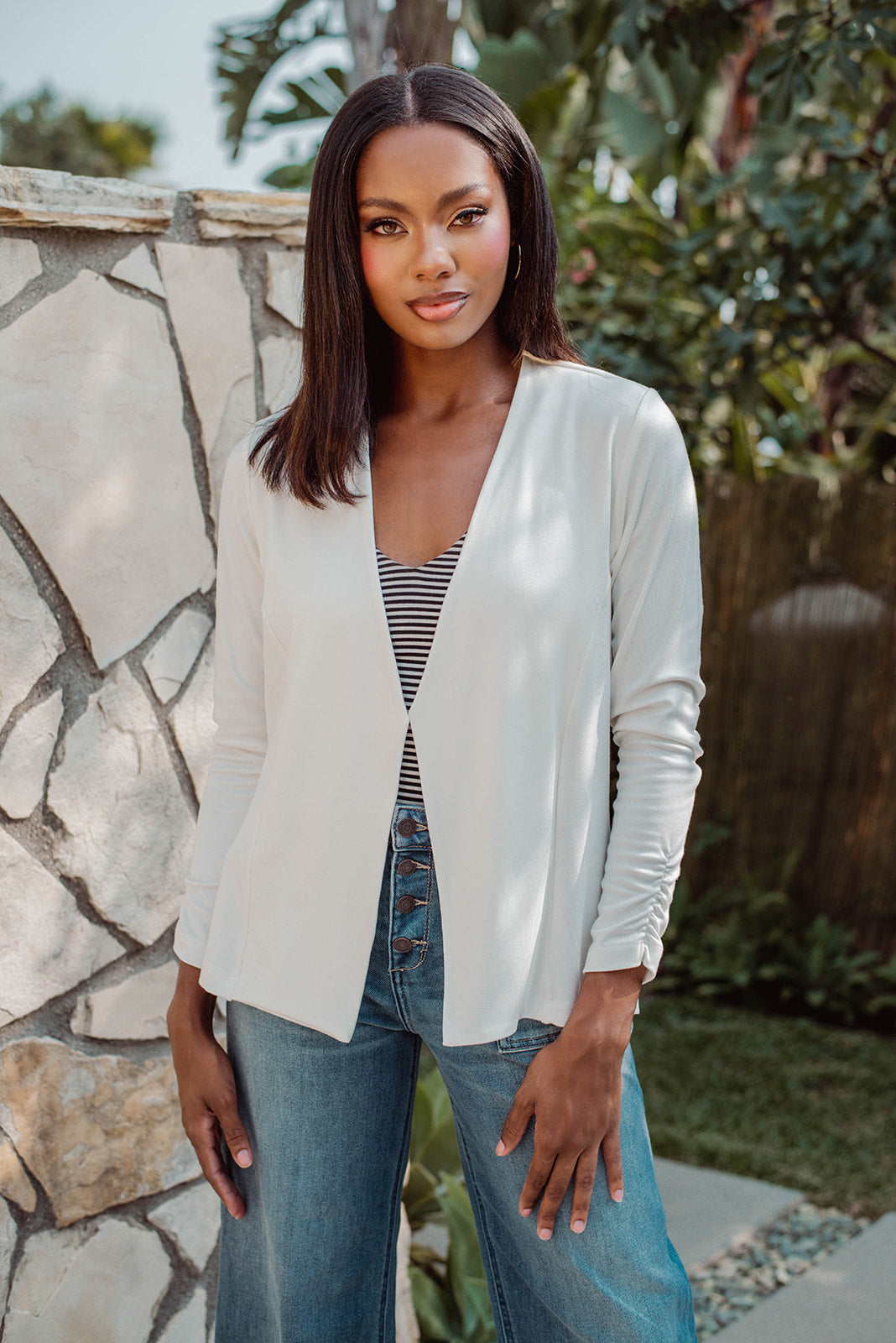 Ivory Soft Ponti Jacket-BEST SELLER