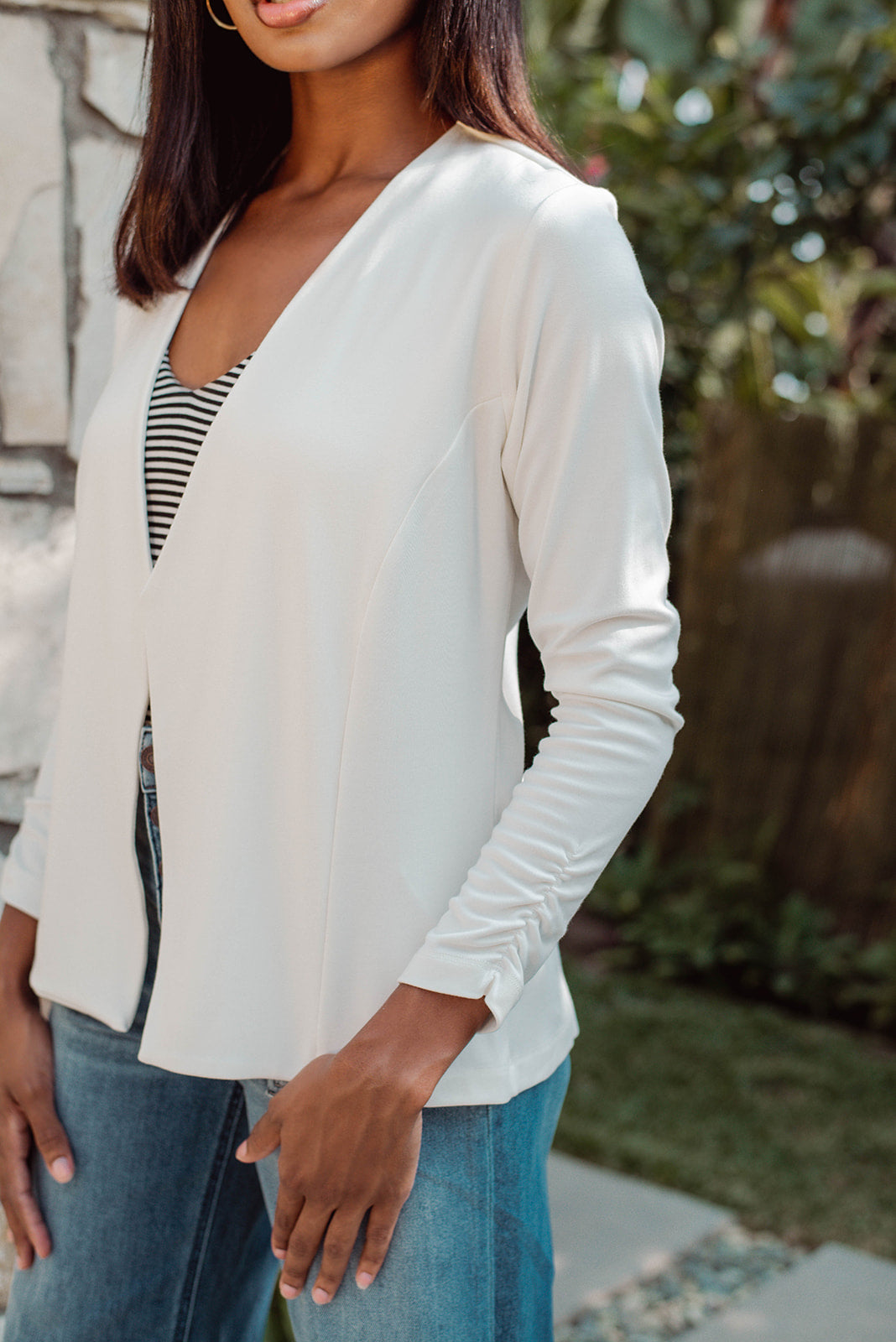 Ivory Soft Ponti Jacket-BEST SELLER