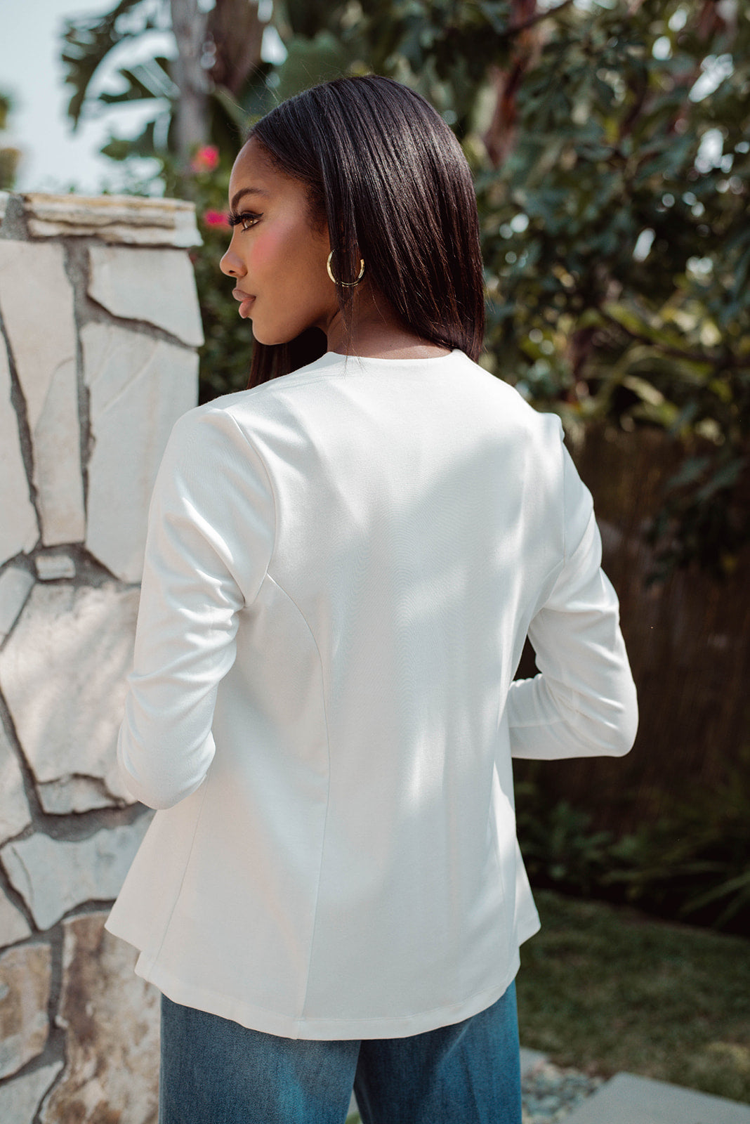 Ivory Soft Ponti Jacket-BEST SELLER