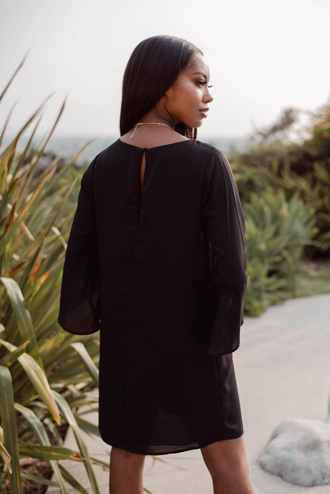 Black Bell Sleeve Dress-FINAL SALE