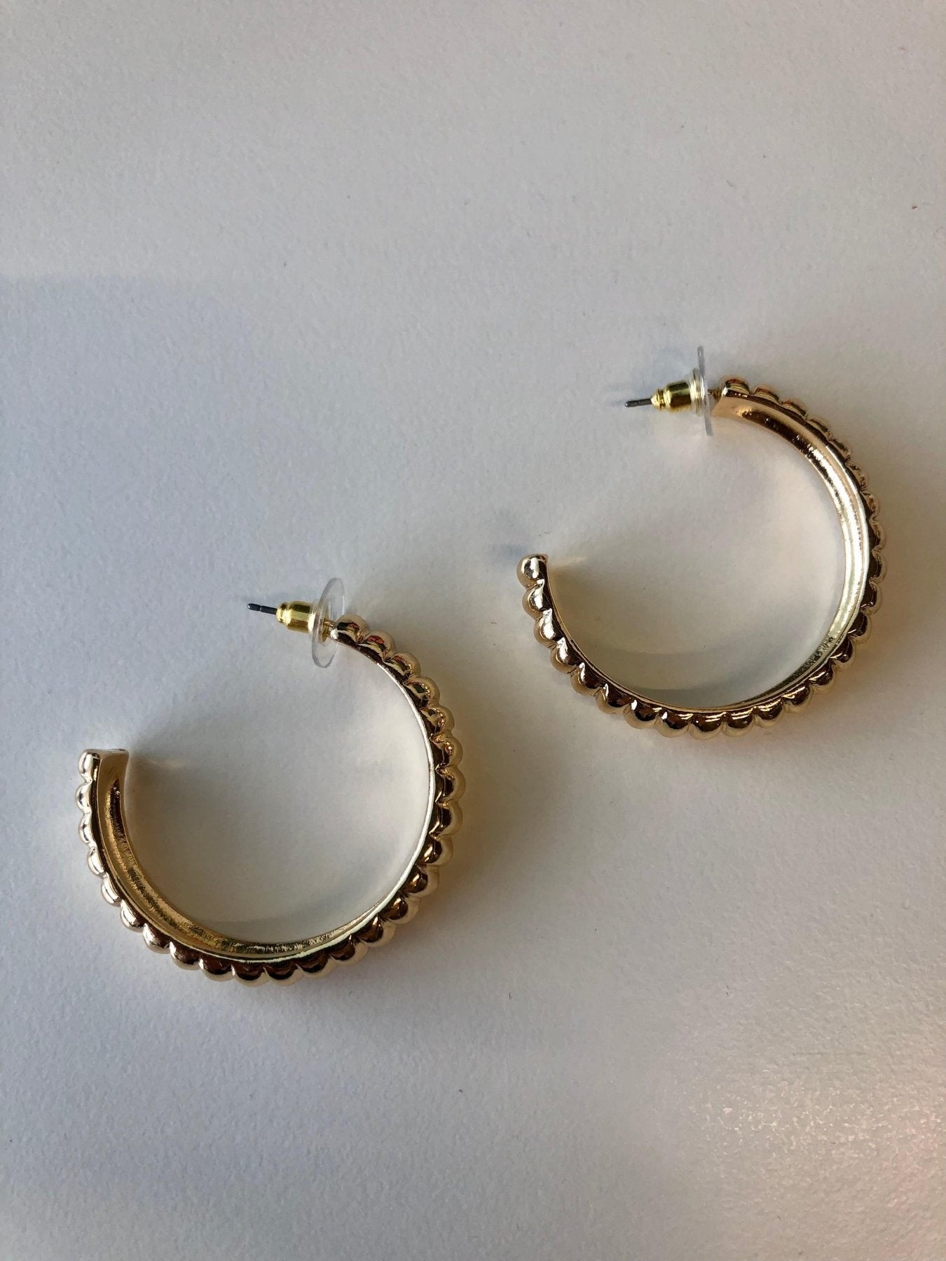 Textured Gold Chunky Hoop Earrings-FINAL SALE