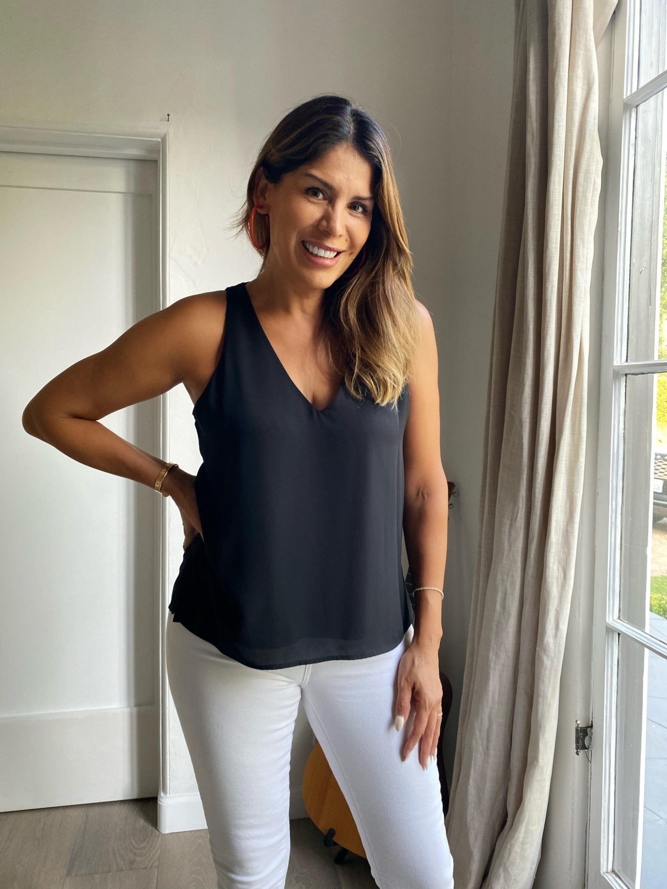 Black Sleeveless Dressy Tank-BEST SELLER