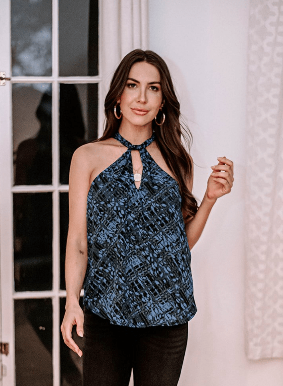 Rhythm Knotted Halter Blouse-FINAL SALE