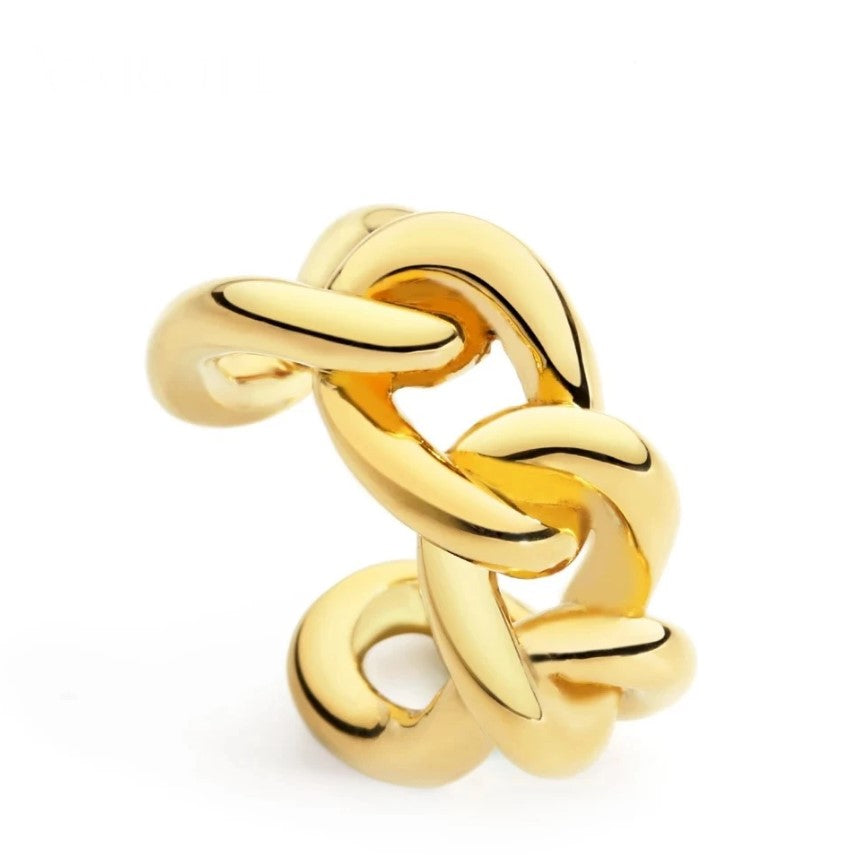 Sahira Chunky Chain Link Ring - 18k Gold Plated