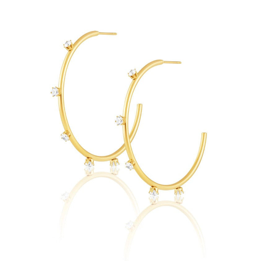 Aster Hoop Earrings - 14k Gold Plated