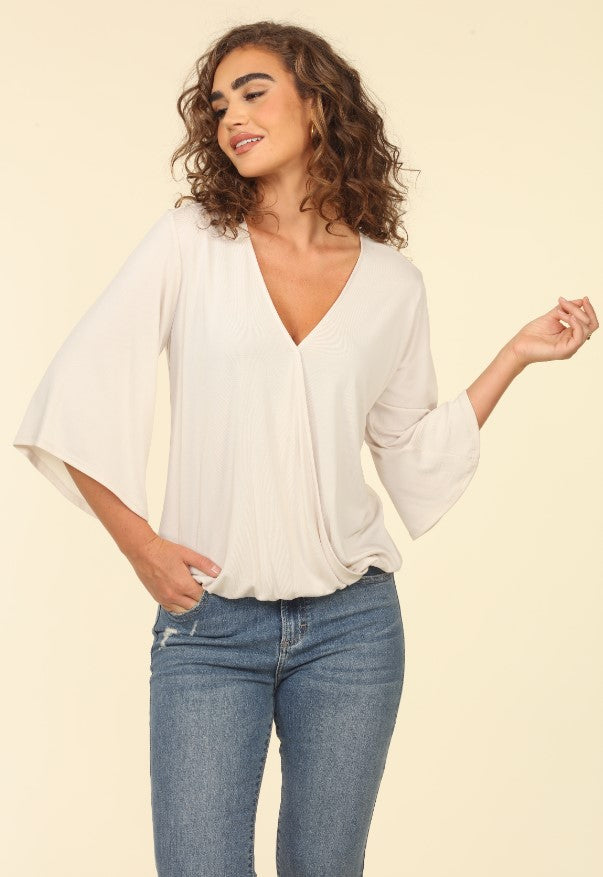 Vanilla Cupro Surplice Top-BEST SELLER