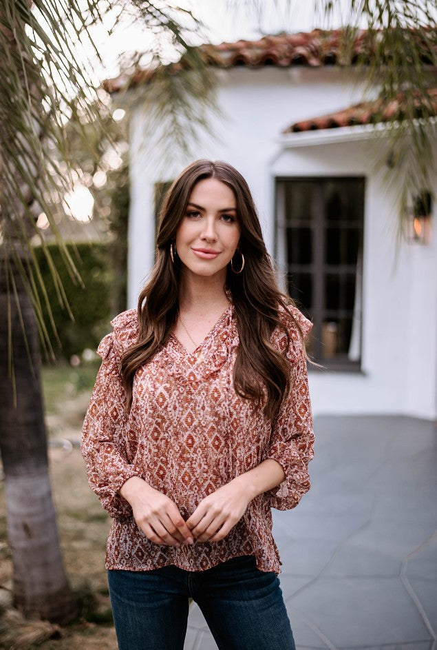 Keegan Chiffon Ruffle Blouse-FINAL SALE