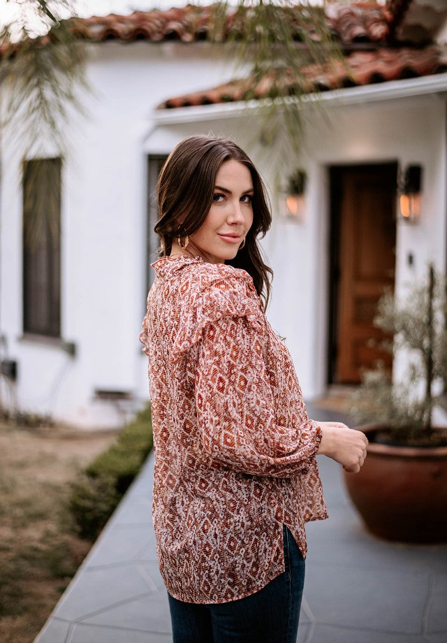 Keegan Chiffon Ruffle Blouse-FINAL SALE