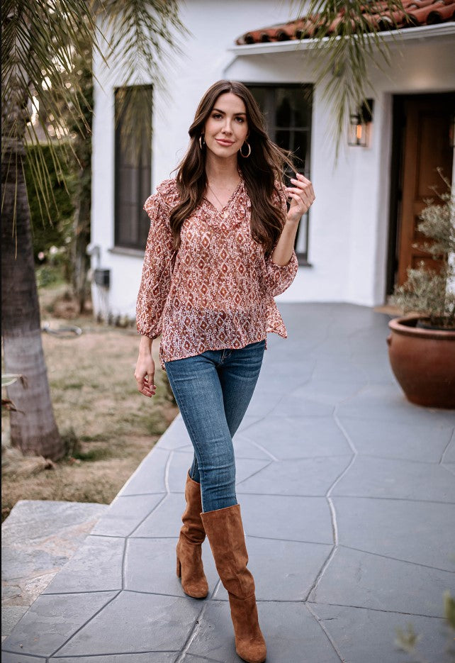 Keegan Chiffon Ruffle Blouse-FINAL SALE