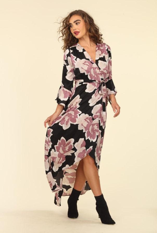 Romano Wrap Bell Slv Maxi Dress-FINAL SALE