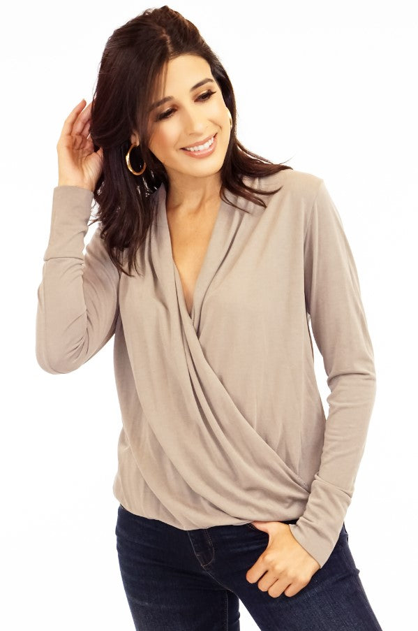 Chai Cupro Draped Surplice Top - BEST SELLER