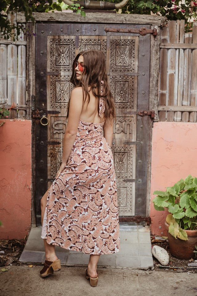 Parton Halter Ring Stretch Maxi Dress-FINAL SALE