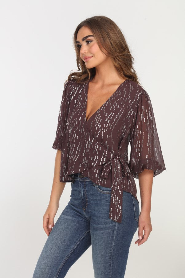 Peonia Sleeve Wrap Blouse-FINAL SALE