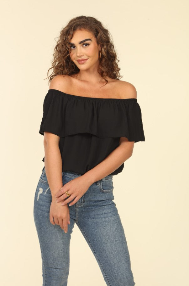 Onyx Ruffle Tube Top-FINAL SALE