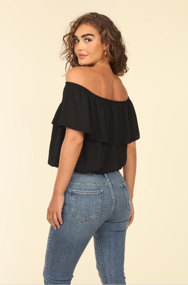 Onyx Ruffle Tube Top-FINAL SALE