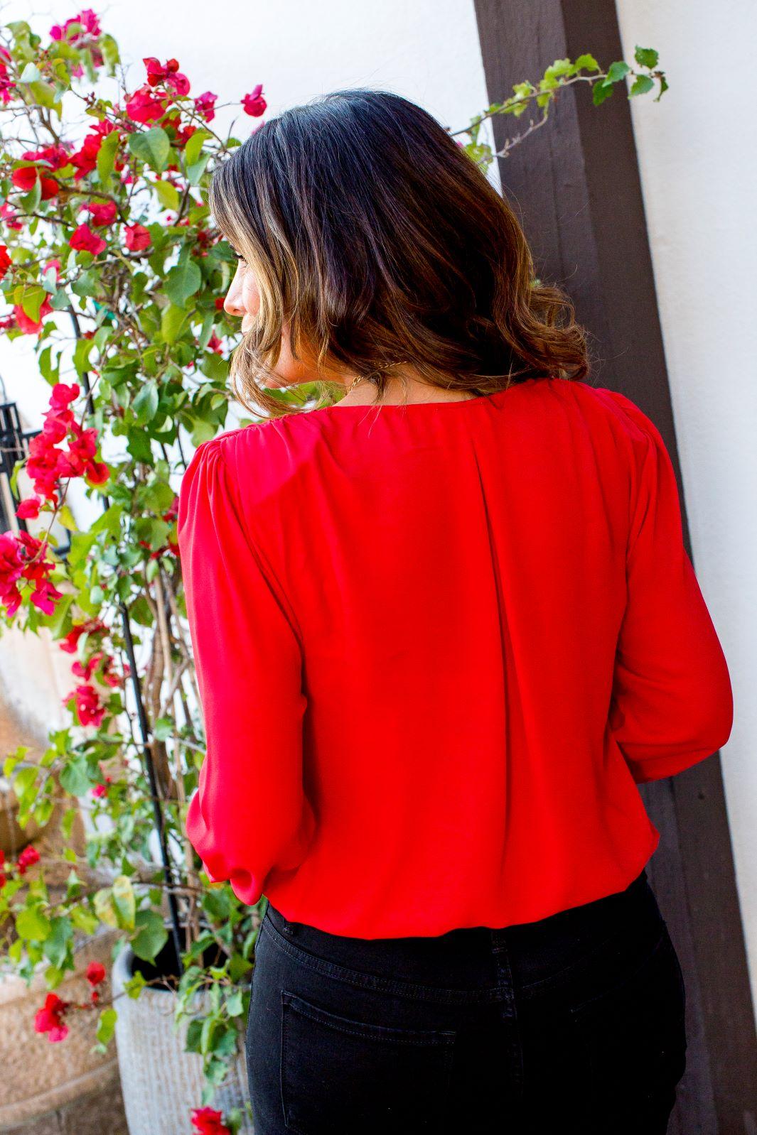 Scarlet Leila Blouse with Shoulder Pads-FINAL SALE