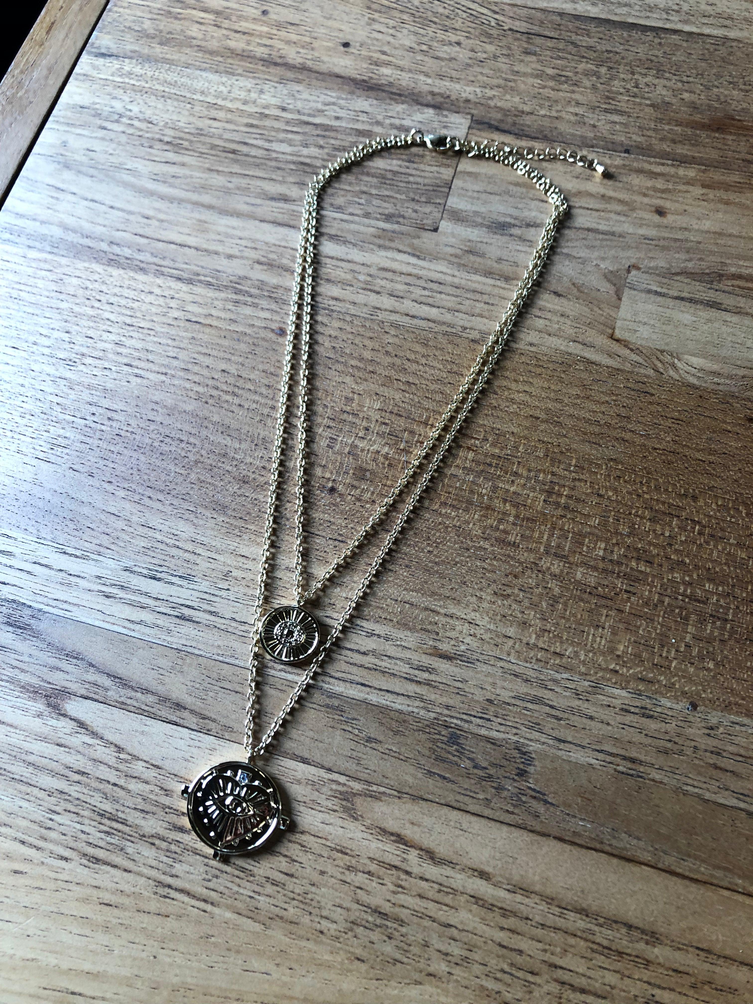 Gigi Double Coin Necklace - 18k Gold Plated