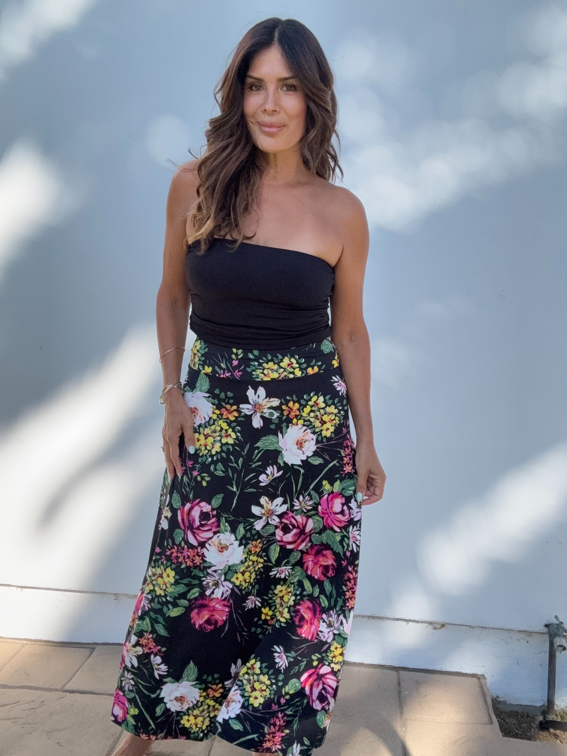 Catalina Striped Stretch Midi Skirt-BEST SELLER