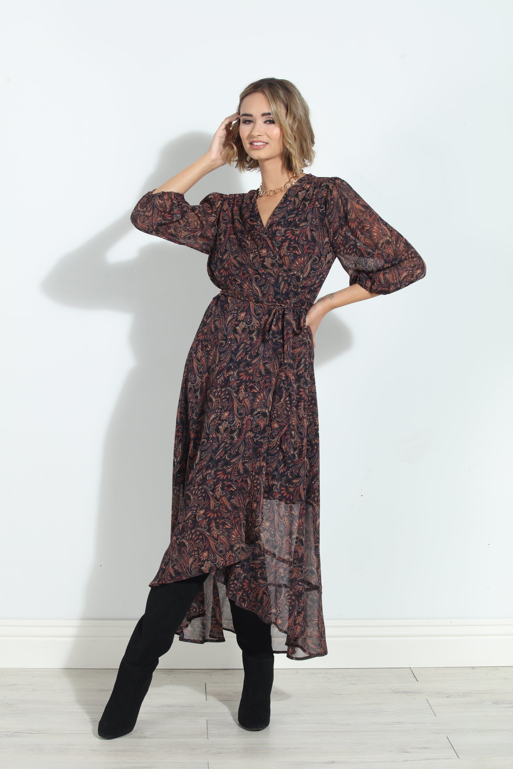 Jeremiah Chiffon Wrap Dress