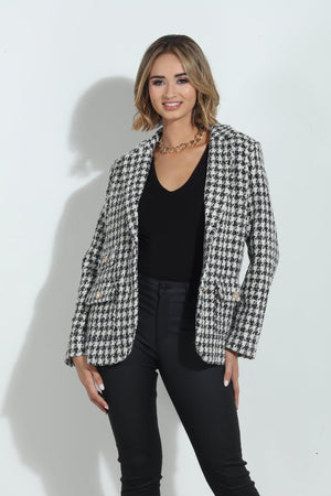 Mystree Houndstooth Blazer-FINAL SALE